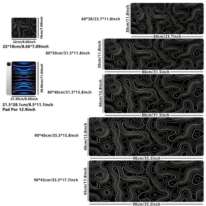 Large Gaming Mouse Pads with Stitched Edges and Non-Slip Rubber Base