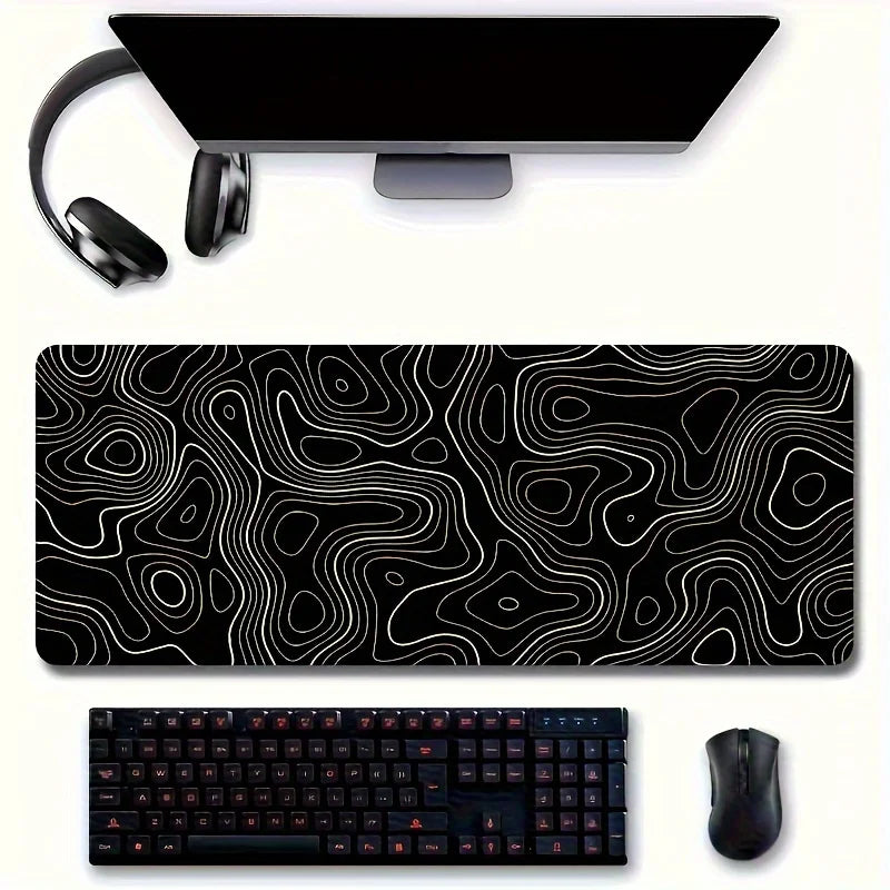 Large Gaming Mouse Pads with Stitched Edges and Non-Slip Rubber Base