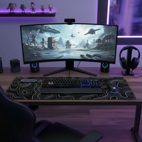 Large Gaming Mouse Pads with Stitched Edges and Non-Slip Rubber Base